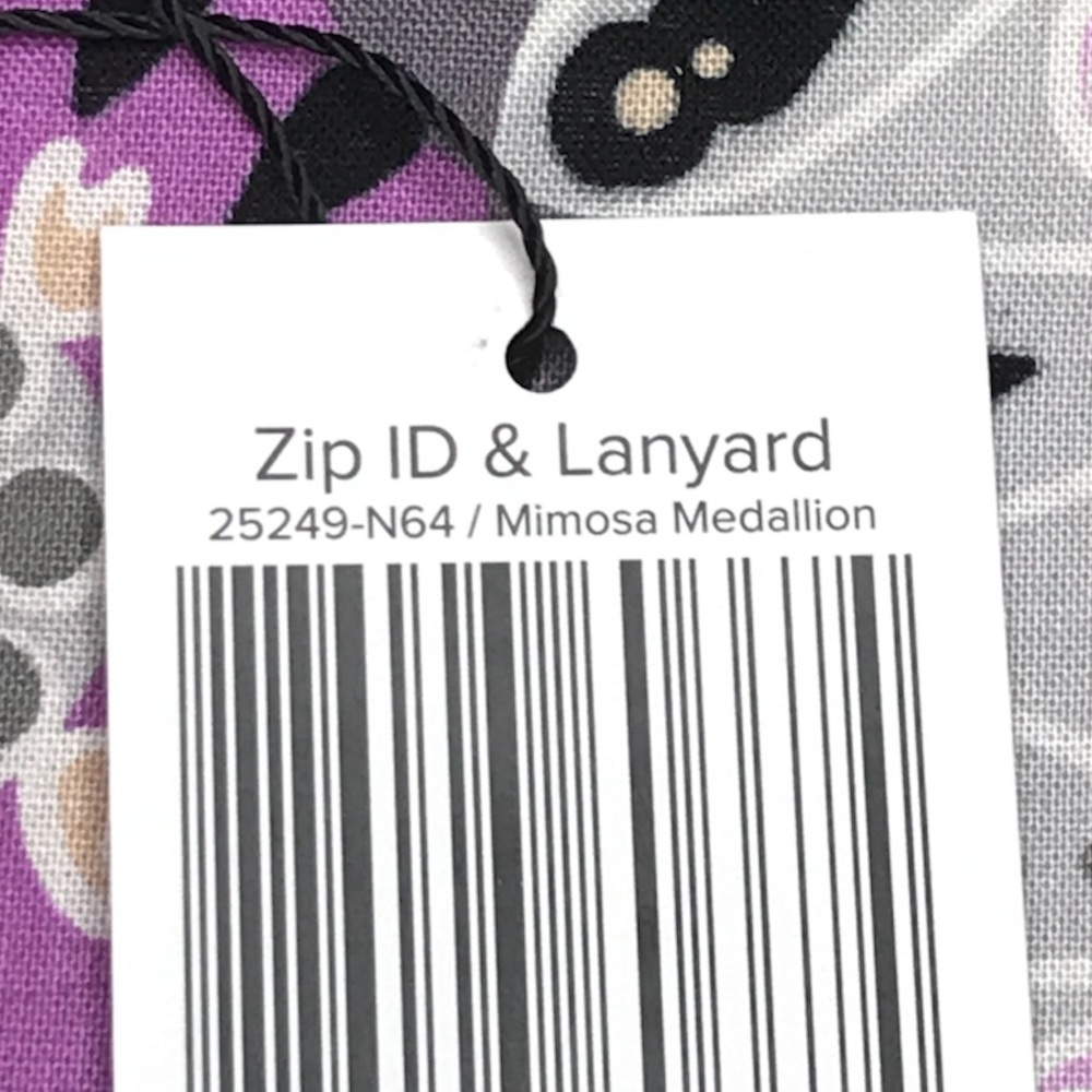 Vera Bradley Zip ID Case Lanyard Mimosa Medallion - Picture 6 of 7